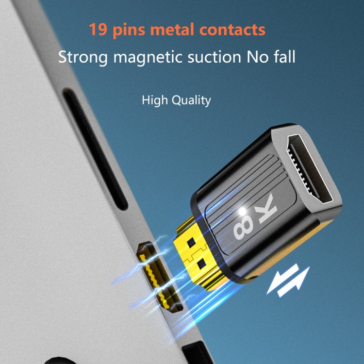 8K 60Hz HDMI Male to HDMI Female Magnetic Adapter (Silver) - Image 5